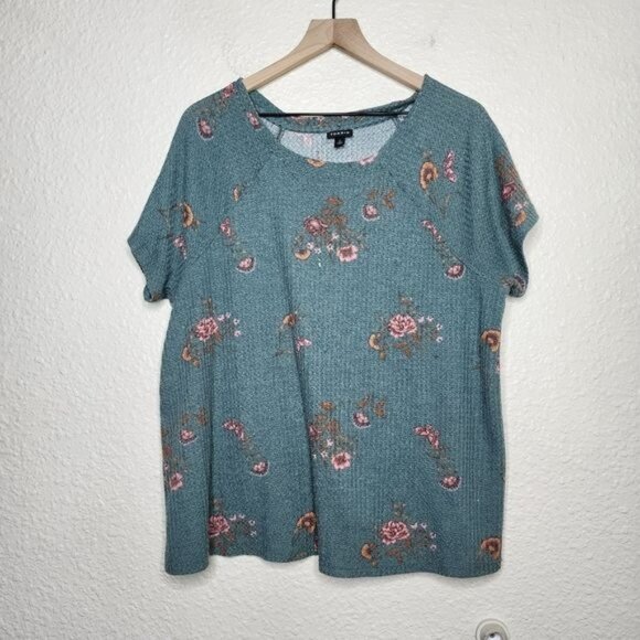 Torrid Classic Fit Waffle Crew Neck Raglan Short Sleeve Tee Women's Size 2X - Picture 1 of 7